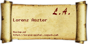 Lorenz Aszter névjegykártya